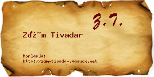 Zám Tivadar névjegykártya